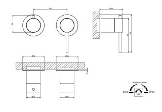 Встраиваемый смеситель для душа Gessi 316 54077.299 чёрный матовый
